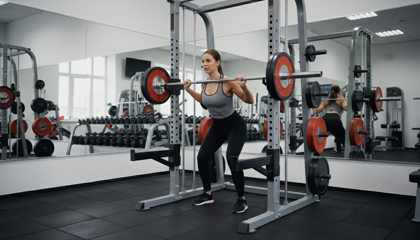 Sentadilla con barra en rack durante un mesociclo de periodización del entrenamiento